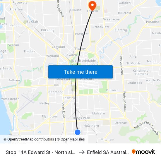 Stop 14A Edward St - North side to Enfield SA Australia map