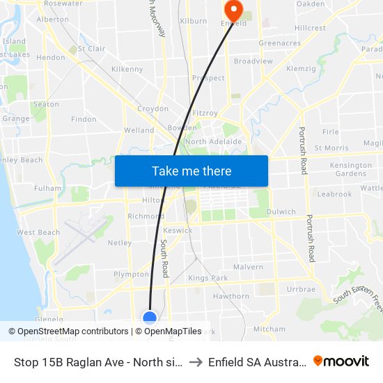 Stop 15B Raglan Ave - North side to Enfield SA Australia map