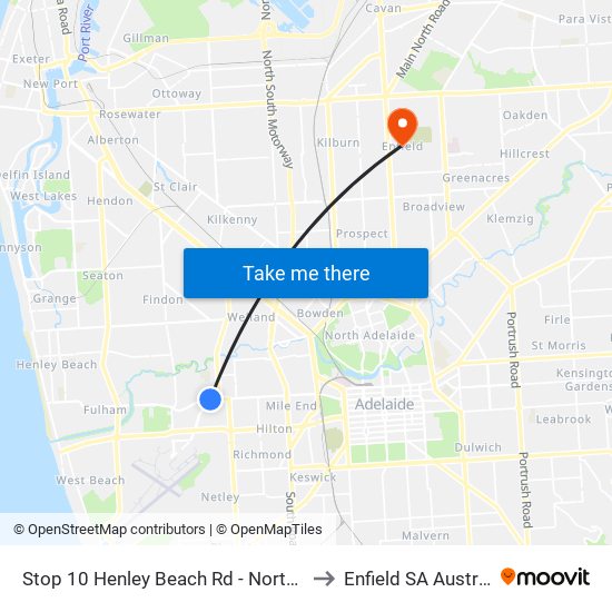 Stop 10 Henley Beach Rd - North side to Enfield SA Australia map