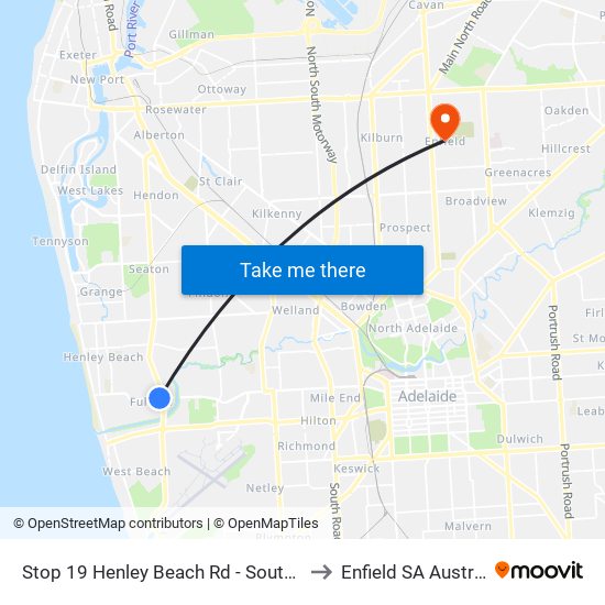 Stop 19 Henley Beach Rd - South side to Enfield SA Australia map