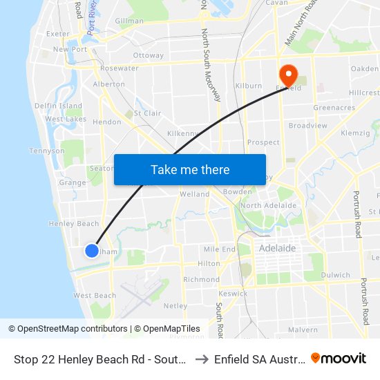 Stop 22 Henley Beach Rd - South side to Enfield SA Australia map