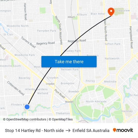 Stop 14 Hartley Rd - North side to Enfield SA Australia map