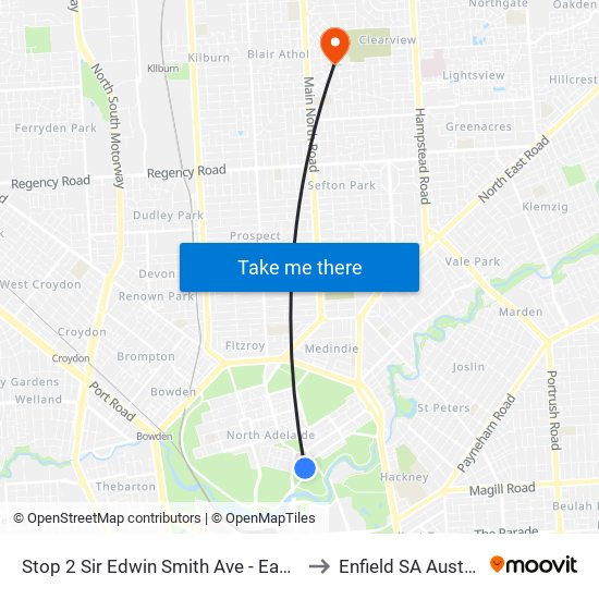Stop 2 Sir Edwin Smith Ave - East side to Enfield SA Australia map