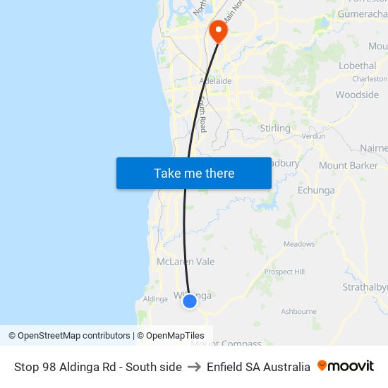 Stop 98 Aldinga Rd - South side to Enfield SA Australia map