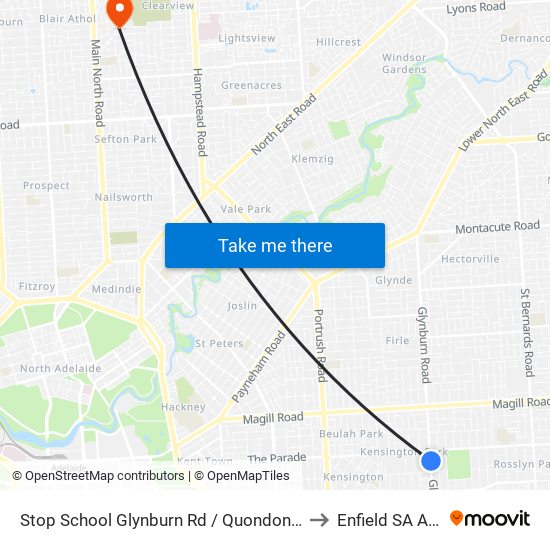 Stop School Glynburn Rd / Quondong Ave - East side to Enfield SA Australia map