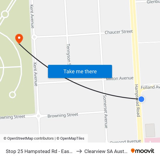 Stop 25 Hampstead Rd - East side to Clearview SA Australia map