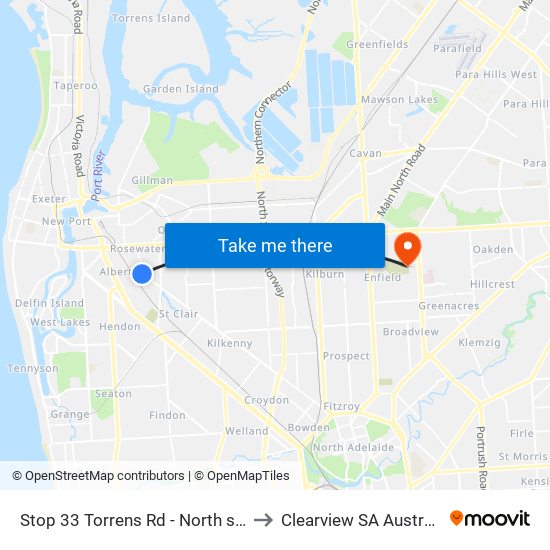 Stop 33 Torrens Rd - North side to Clearview SA Australia map
