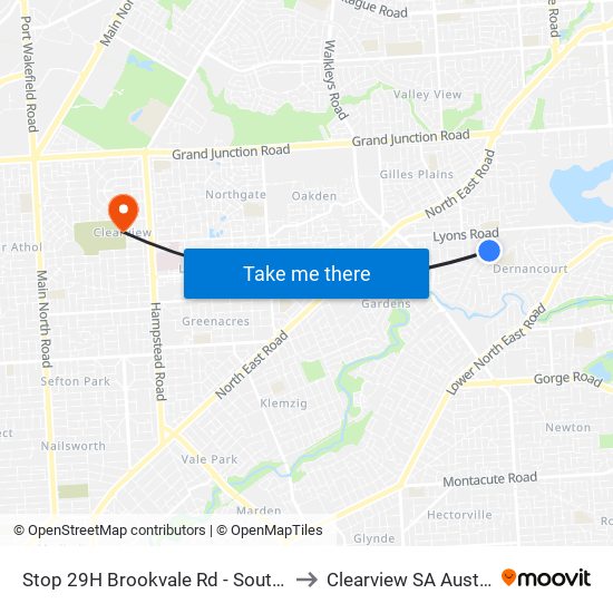 Stop 29H Brookvale Rd - South side to Clearview SA Australia map