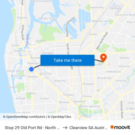 Stop 29 Old Port Rd - North side to Clearview SA Australia map