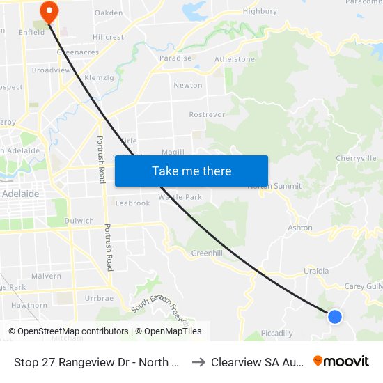 Stop 27 Rangeview Dr - North West side to Clearview SA Australia map