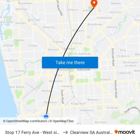 Stop 17 Ferry Ave - West side to Clearview SA Australia map