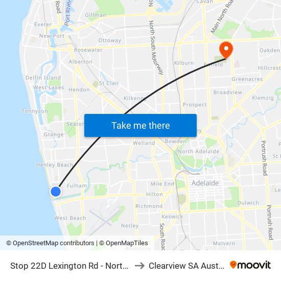 Stop 22D Lexington Rd - North side to Clearview SA Australia map