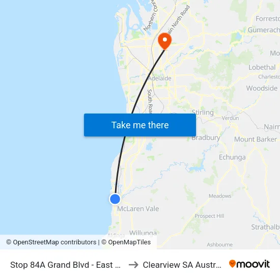 Stop 84A Grand Blvd - East side to Clearview SA Australia map