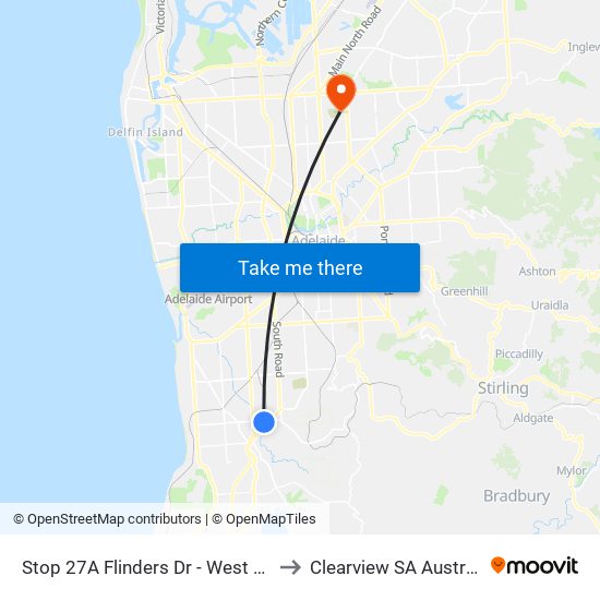 Stop 27A Flinders Dr - West side to Clearview SA Australia map