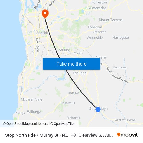 Stop North Pde / Murray St - North side to Clearview SA Australia map