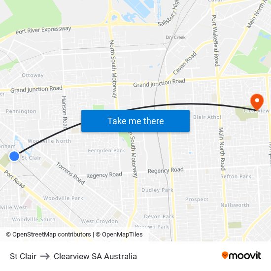 St Clair to Clearview SA Australia map