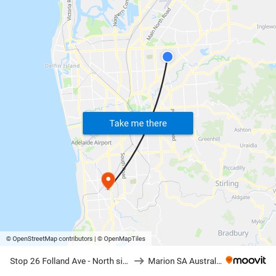 Stop 26 Folland Ave - North side to Marion SA Australia map