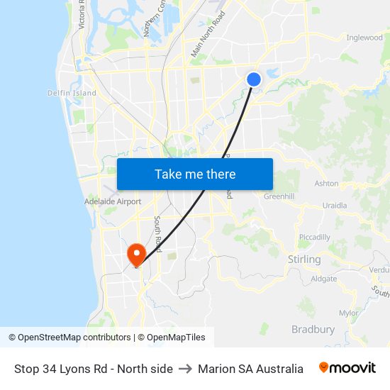 Stop 34 Lyons Rd - North side to Marion SA Australia map