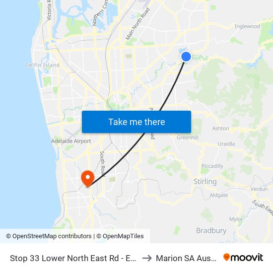 Stop 33 Lower North East Rd - East side to Marion SA Australia map