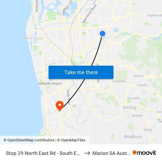 Stop 29 North East Rd - South East side to Marion SA Australia map