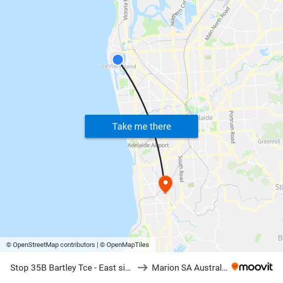 Stop 35B Bartley Tce - East side to Marion SA Australia map