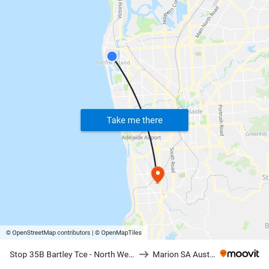 Stop 35B Bartley Tce - North West side to Marion SA Australia map