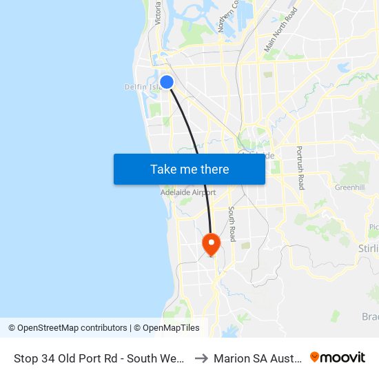 Stop 34 Old Port Rd - South West side to Marion SA Australia map