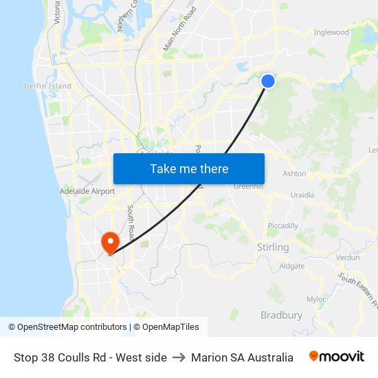 Stop 38 Coulls Rd - West side to Marion SA Australia map