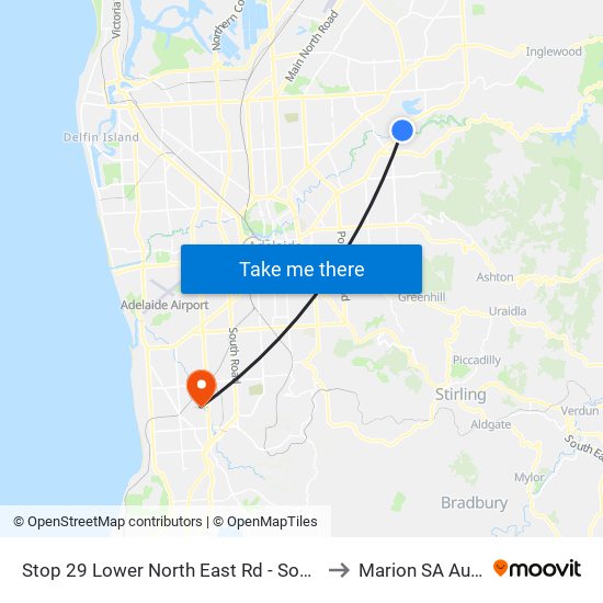 Stop 29 Lower North East Rd - South East side to Marion SA Australia map