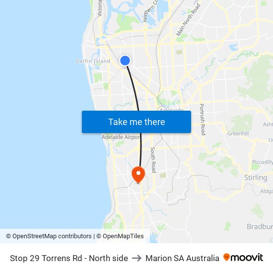 Stop 29 Torrens Rd - North side to Marion SA Australia map