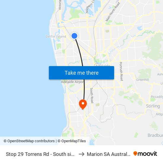 Stop 29 Torrens Rd - South side to Marion SA Australia map