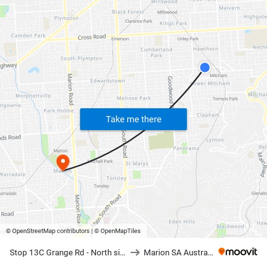 Stop 13C Grange Rd - North side to Marion SA Australia map