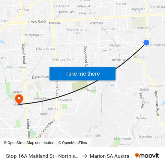 Stop 16A Maitland St - North side to Marion SA Australia map