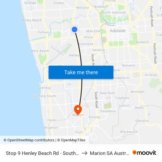 Stop 9 Henley Beach Rd - South side to Marion SA Australia map