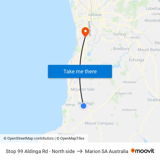 Stop 99 Aldinga Rd - North side to Marion SA Australia map