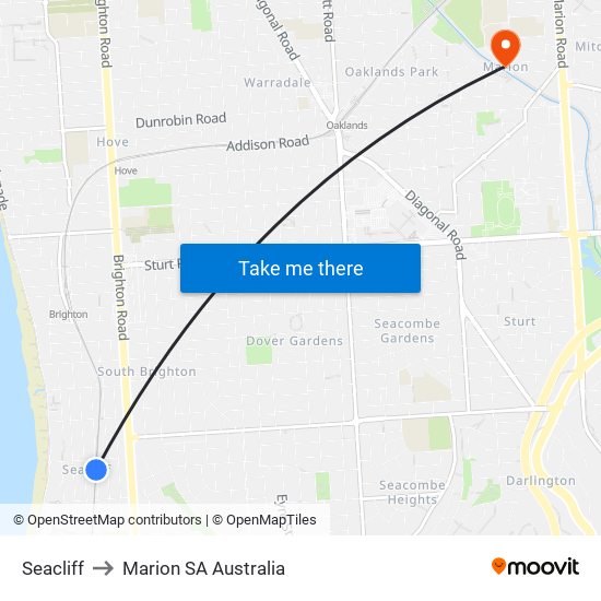Seacliff to Marion SA Australia map