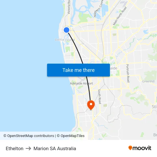 Ethelton to Marion SA Australia map