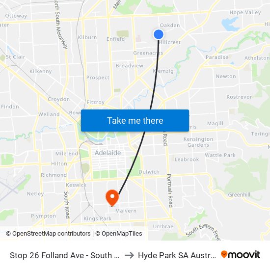 Stop 26 Folland Ave - South side to Hyde Park SA Australia map
