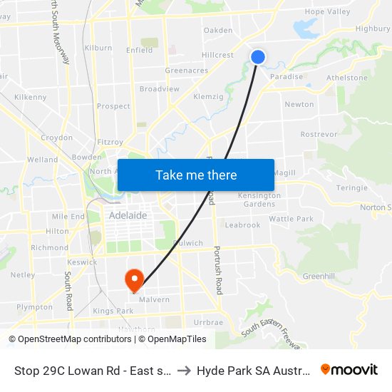 Stop 29C Lowan Rd - East side to Hyde Park SA Australia map