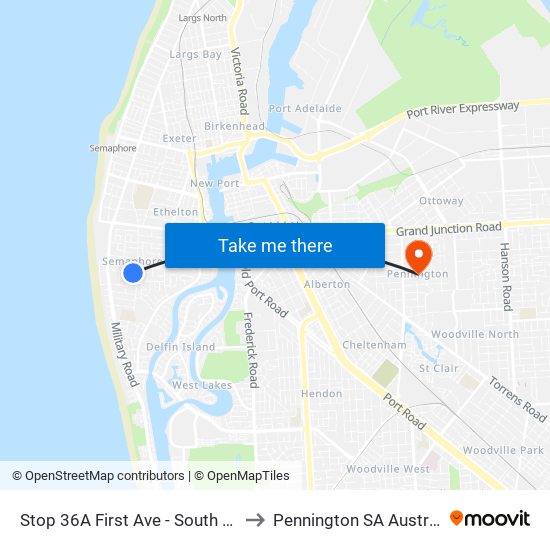 Stop 36A First Ave - South side to Pennington SA Australia map