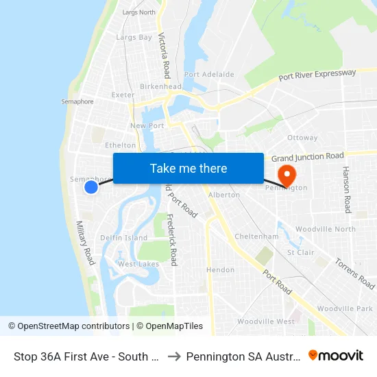 Stop 36A First Ave - South side to Pennington SA Australia map
