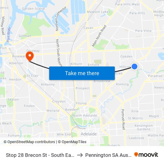 Stop 28 Brecon St - South East side to Pennington SA Australia map