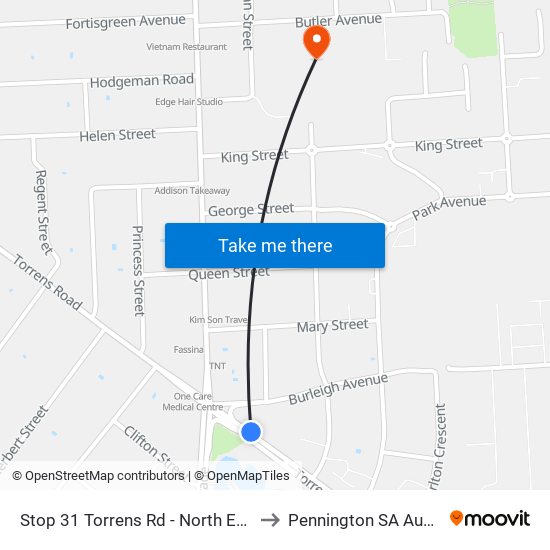 Stop 31 Torrens Rd - North East side to Pennington SA Australia map