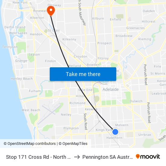 Stop 171 Cross Rd - North side to Pennington SA Australia map