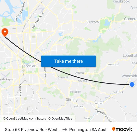 Stop 63 Riverview Rd - West side to Pennington SA Australia map