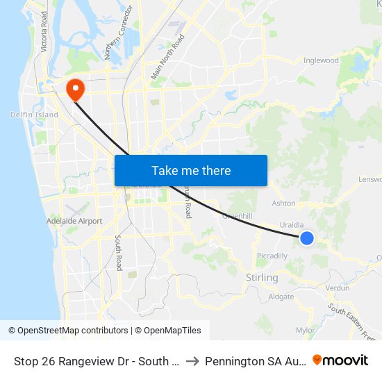 Stop 26 Rangeview Dr - South East side to Pennington SA Australia map