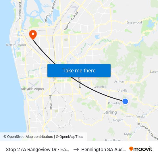 Stop 27A Rangeview Dr - East side to Pennington SA Australia map