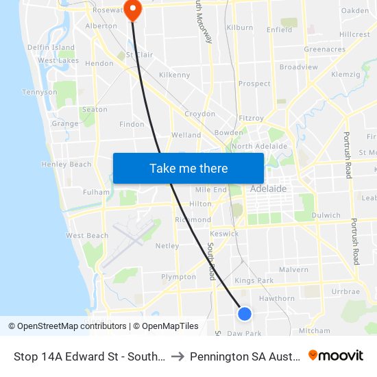 Stop 14A Edward St - South side to Pennington SA Australia map