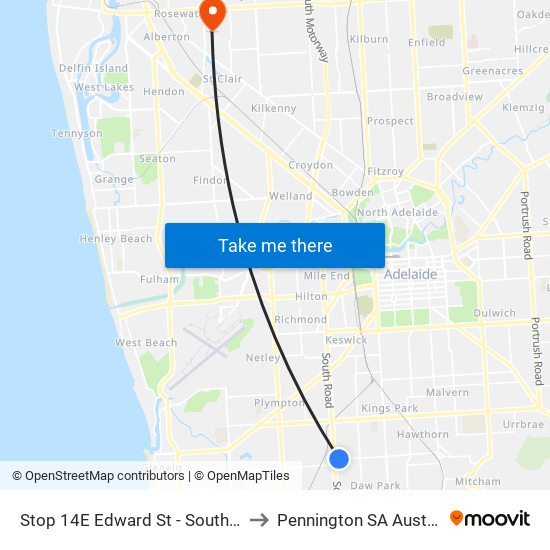 Stop 14E Edward St - South side to Pennington SA Australia map