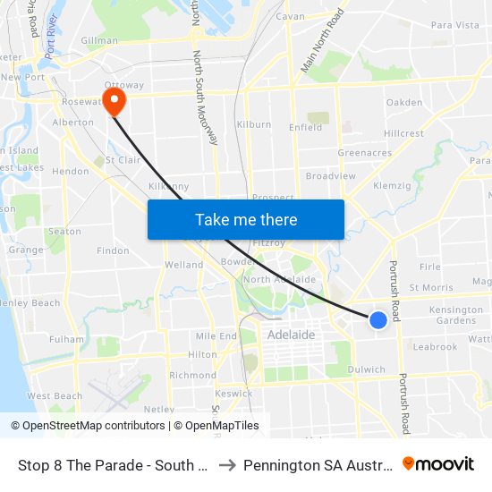 Stop 8 The Parade - South side to Pennington SA Australia map